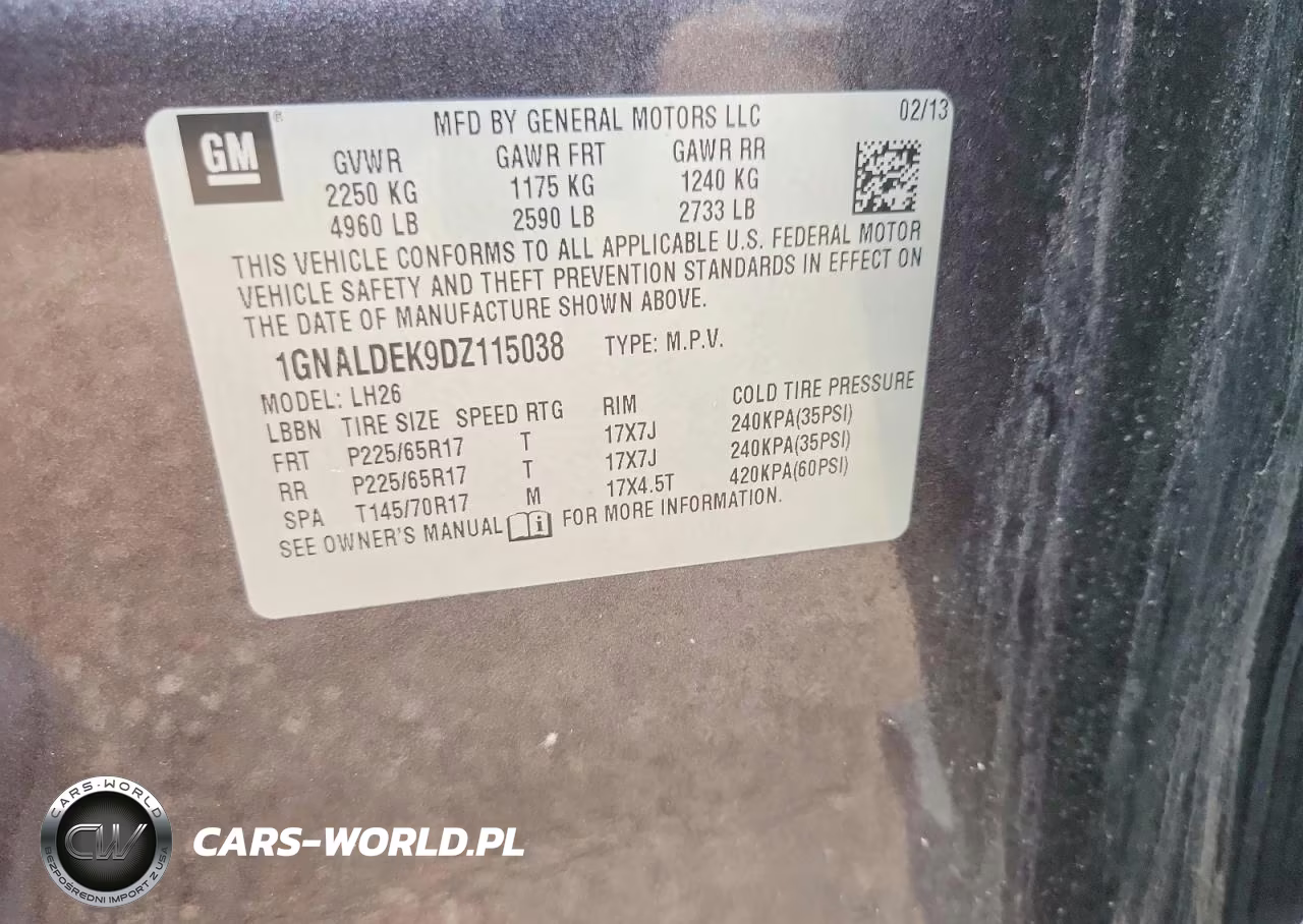 2013 Chevrolet Equinox Lt VIN:1GNALDEK9DZ115038 - 12