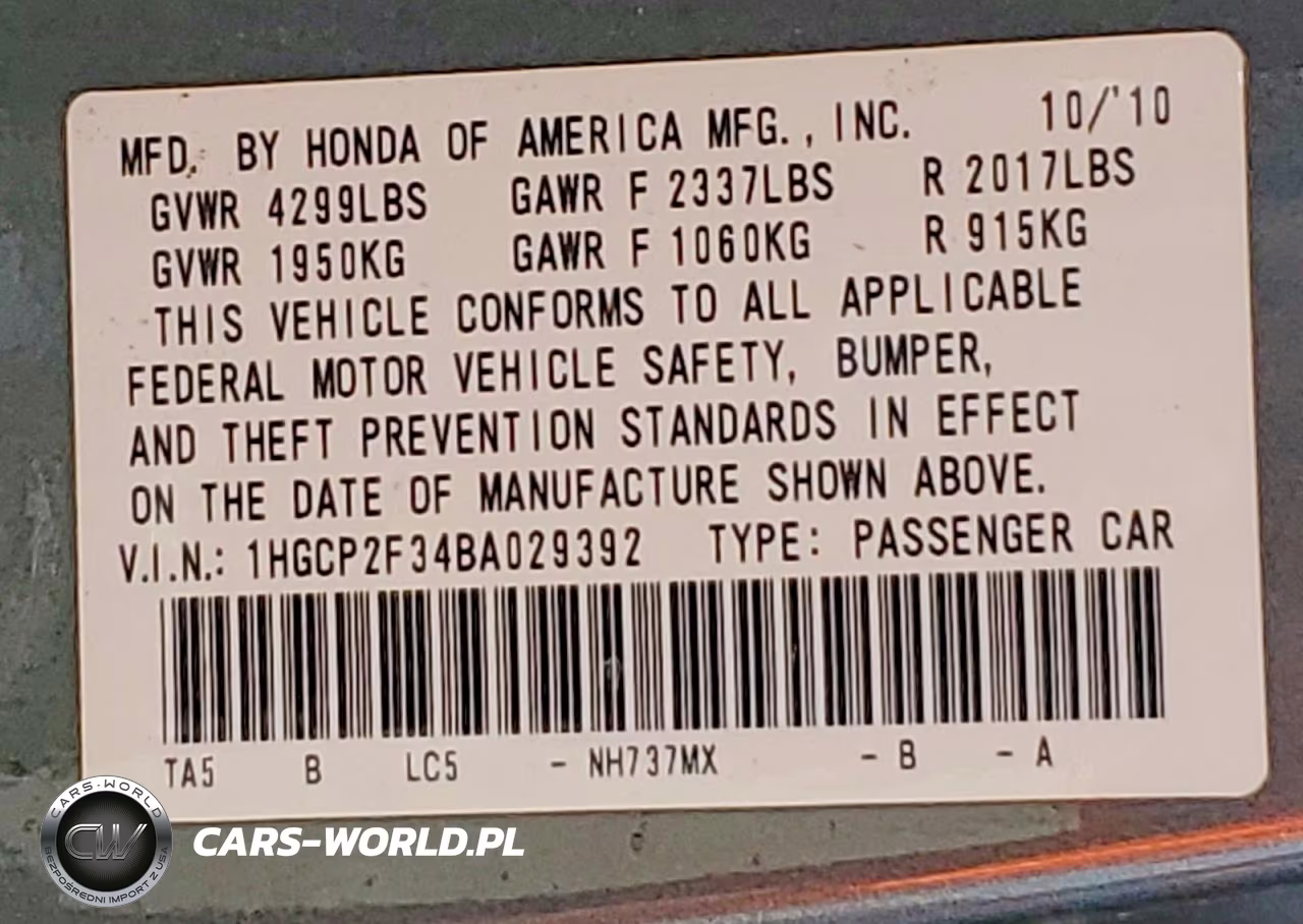 2011 Honda Accord Lx VIN:1HGCP2F34BA029392 - 13