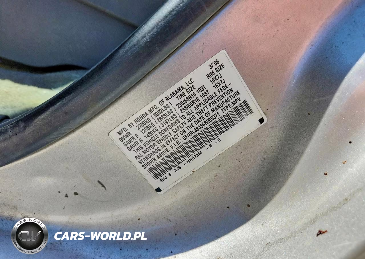 2006 Honda Odyssey Ex VIN:5FNRL38456B085371 - 13