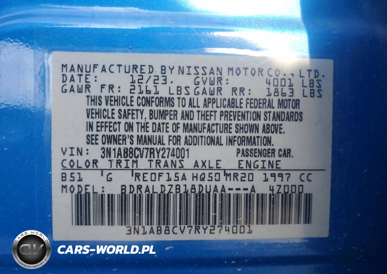 2024 Nissan Sentra Sv VIN:3N1AB8CV7RY274001 - 12