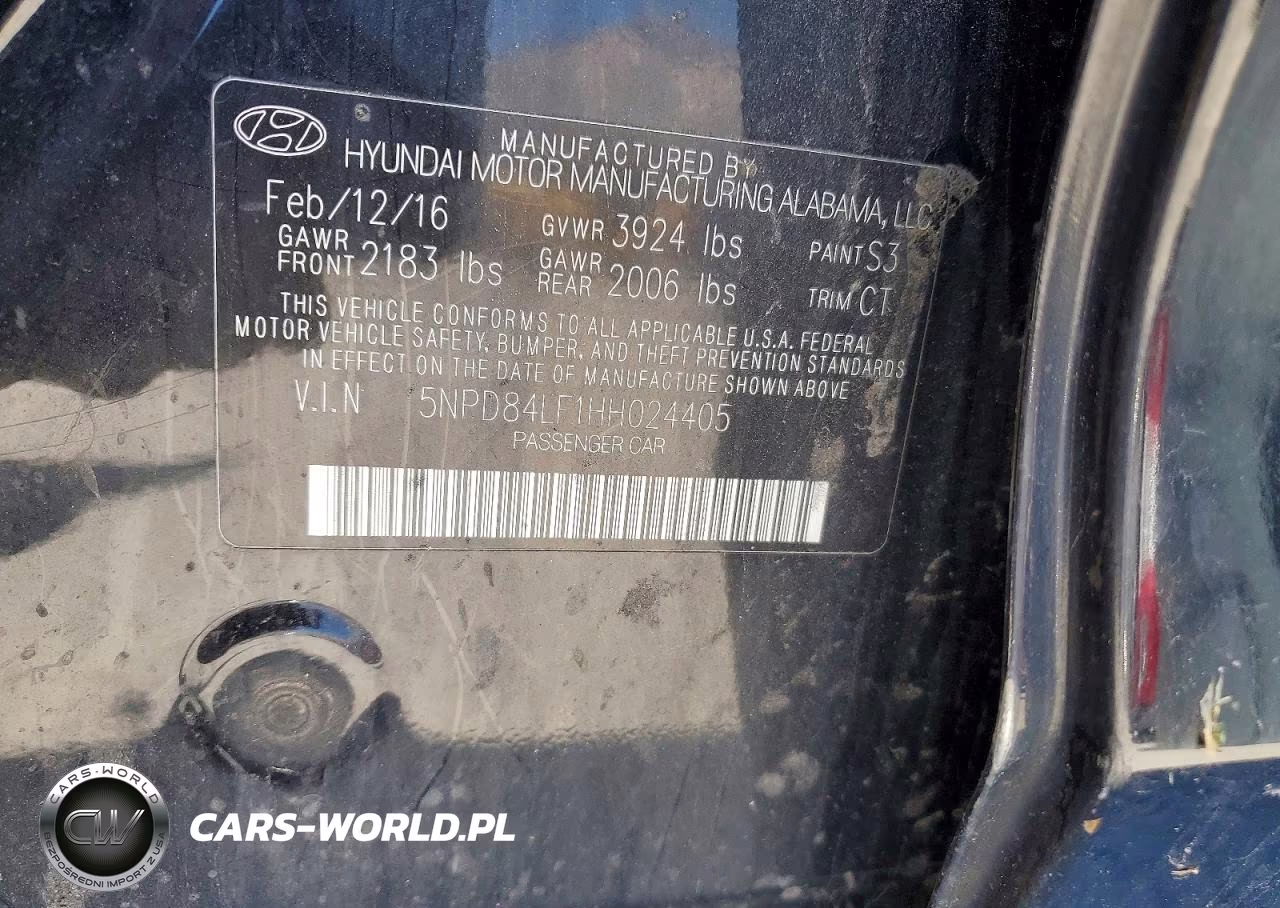 2017 Hyundai Elantra Limited VIN:5NPD84LF1HH024405 - 12