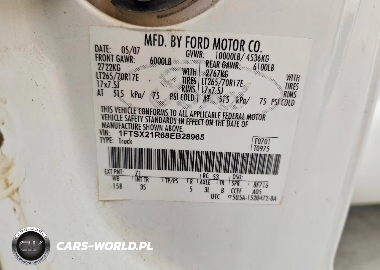 2008 Ford F250 Super Duty VIN:1FTSX21R68EB28965 - 12