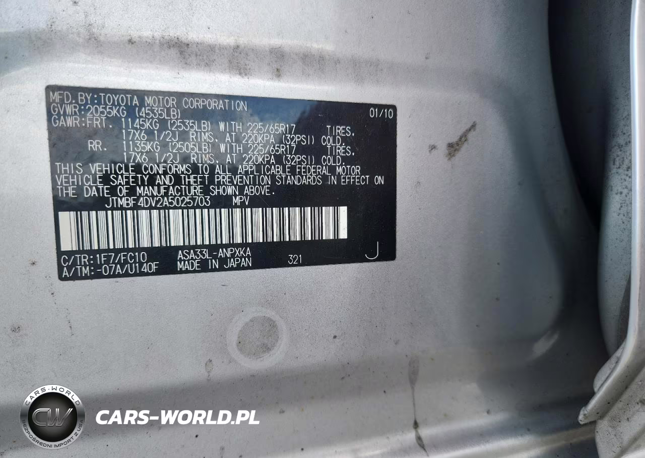 2010 Toyota Rav4 Base VIN:JTMBF4DV2A5025703 - 13