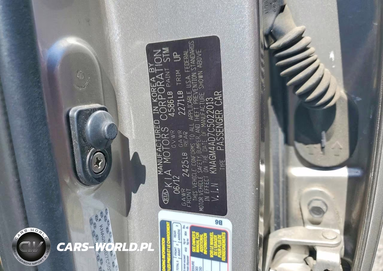 2012 Kia Optima Hybrid VIN:KNAGM4AD7C5022013 - 12