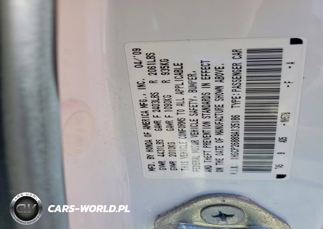 2009 Honda Accord Exl VIN:1HGCP26889A135186 - 13