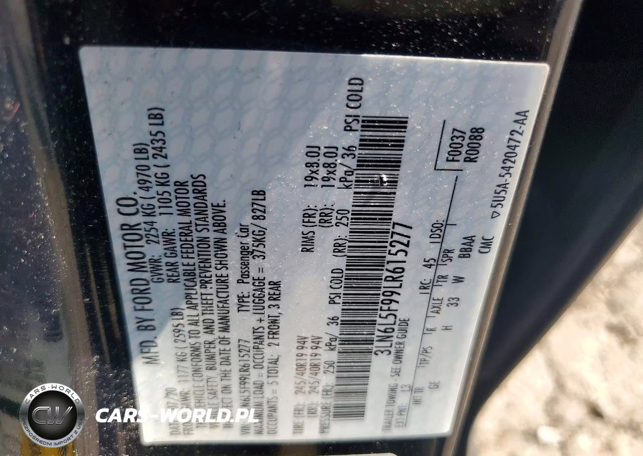 2020 Lincoln Mkz Reserve VIN:3LN6L5F99LR615277 - 12