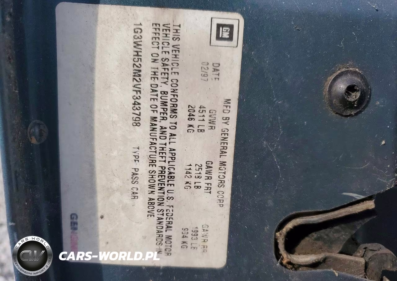 1997 Oldsmobile Cutlass Supreme Sl VIN:1G3WH52M2VF343798 - 12