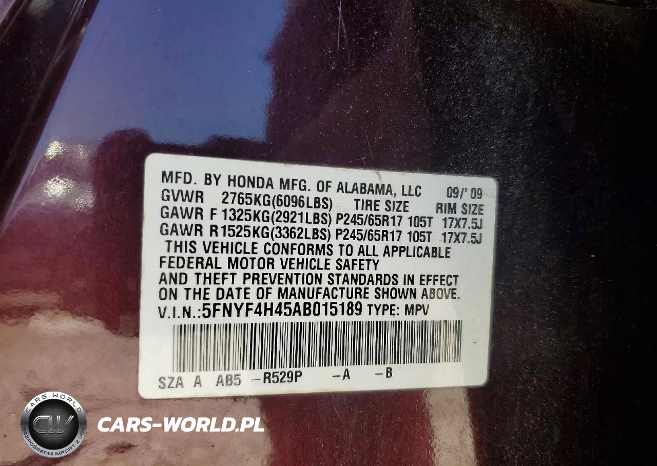 2010 Honda Pilot Ex VIN:5FNYF4H45AB015189 - 13