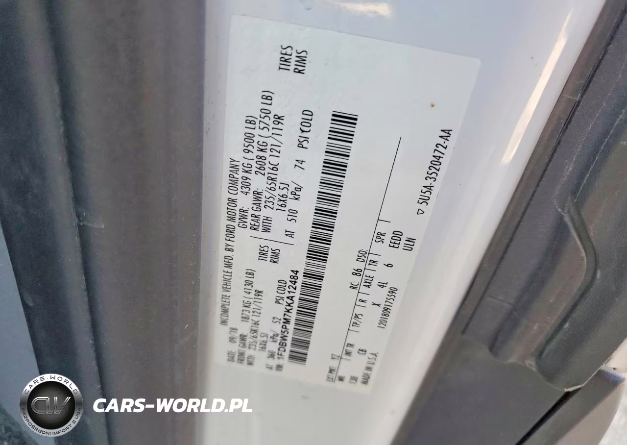 2019 Ford Transit T-350 VIN:1FDBW5PM7KKA12484 - 13