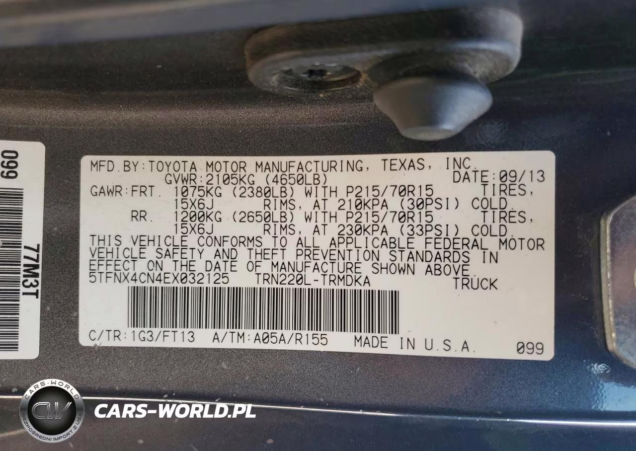 2014 Toyota Tacoma Base VIN:5TFNX4CN4EX032125 - 12