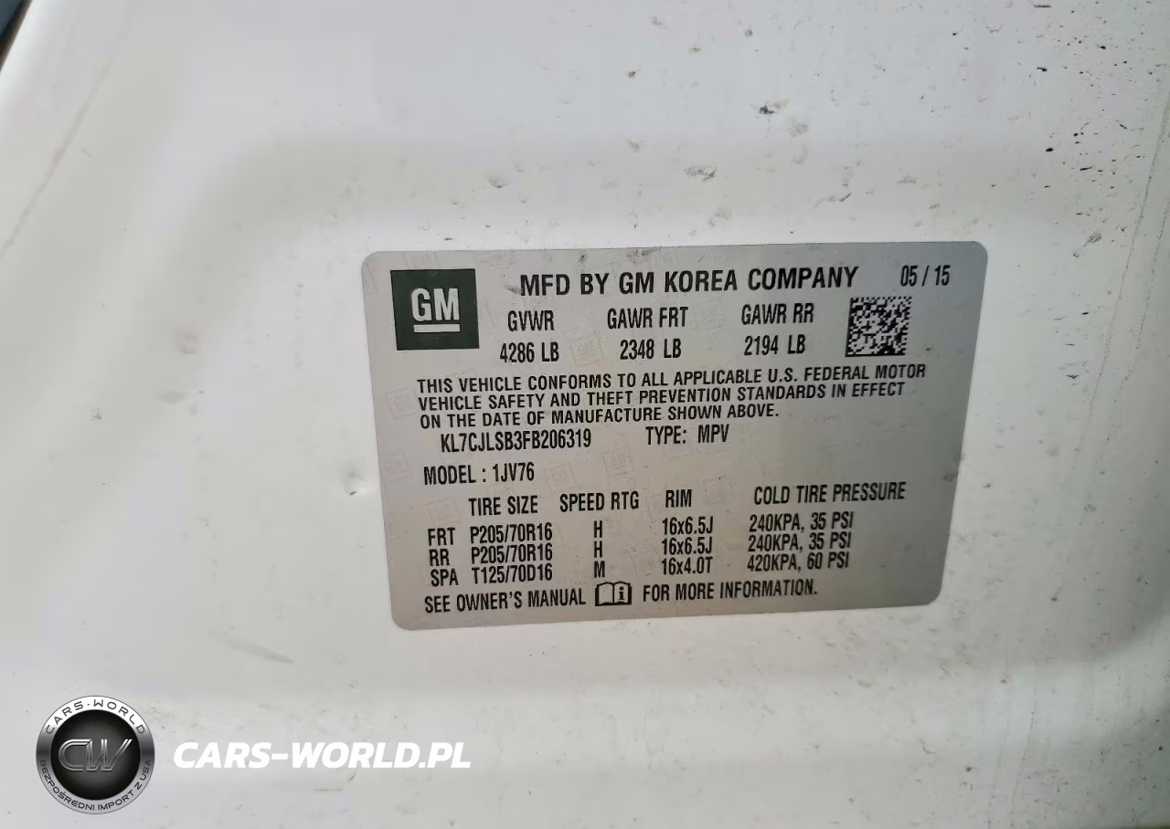 2015 Chevrolet Trax 1Lt VIN:KL7CJLSB3FB206319 - 13