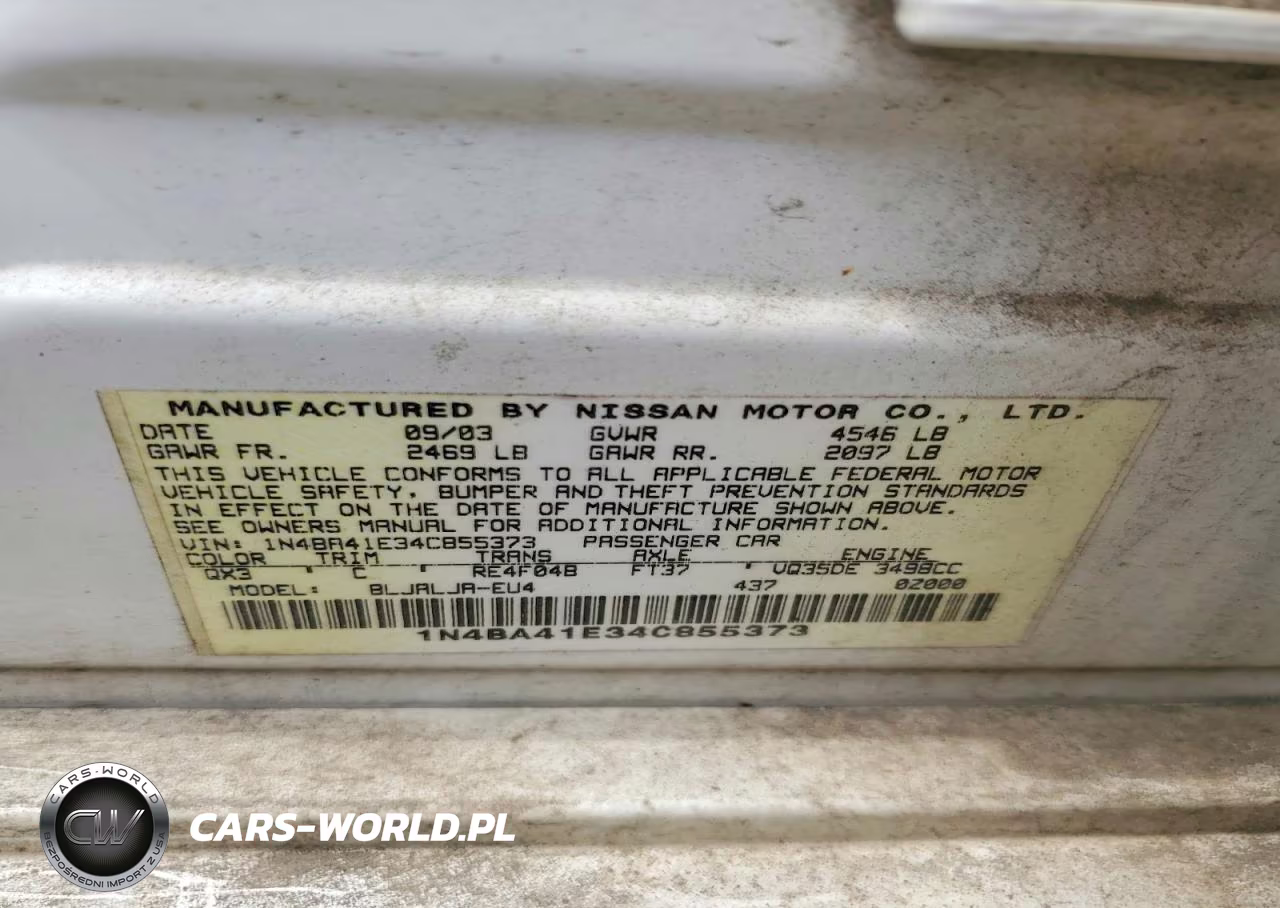 2004 Nissan Maxima 3.5 Se VIN:1N4BA41E34C855373 - 12