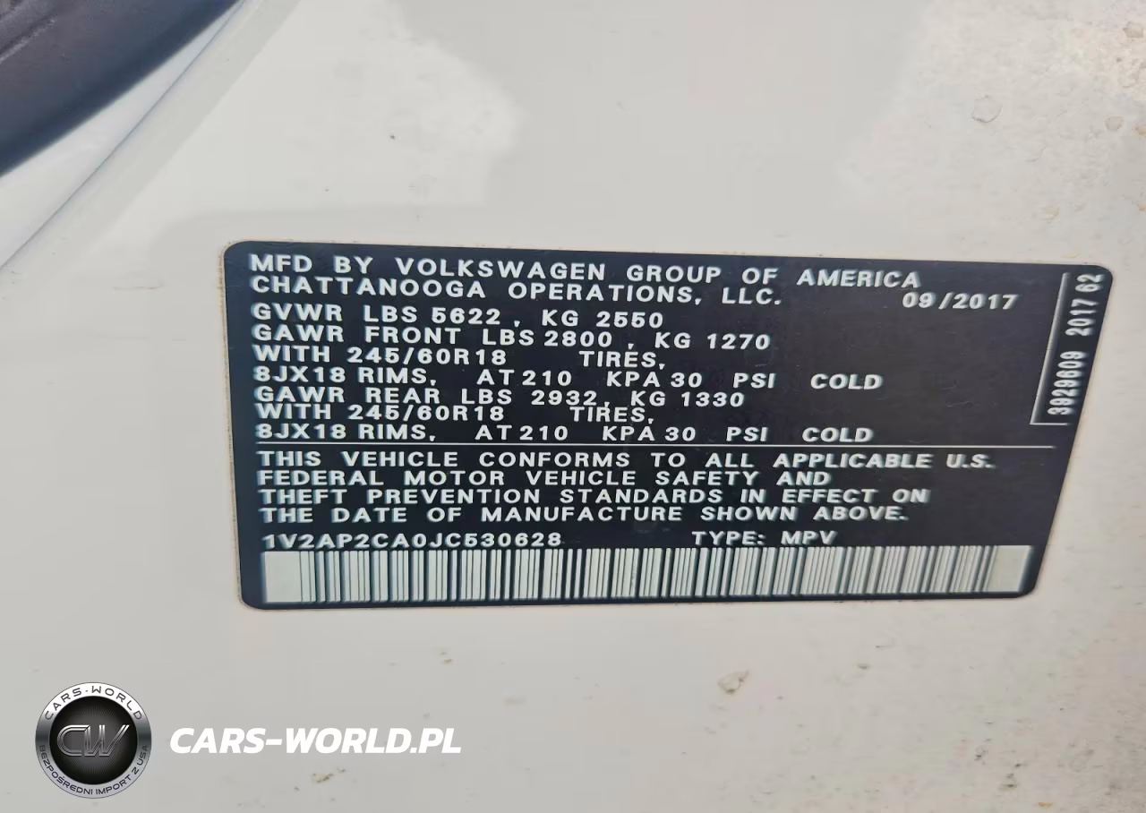 2018 Volkswagen Atlas S VIN:1V2AP2CA0JC530628 - 13