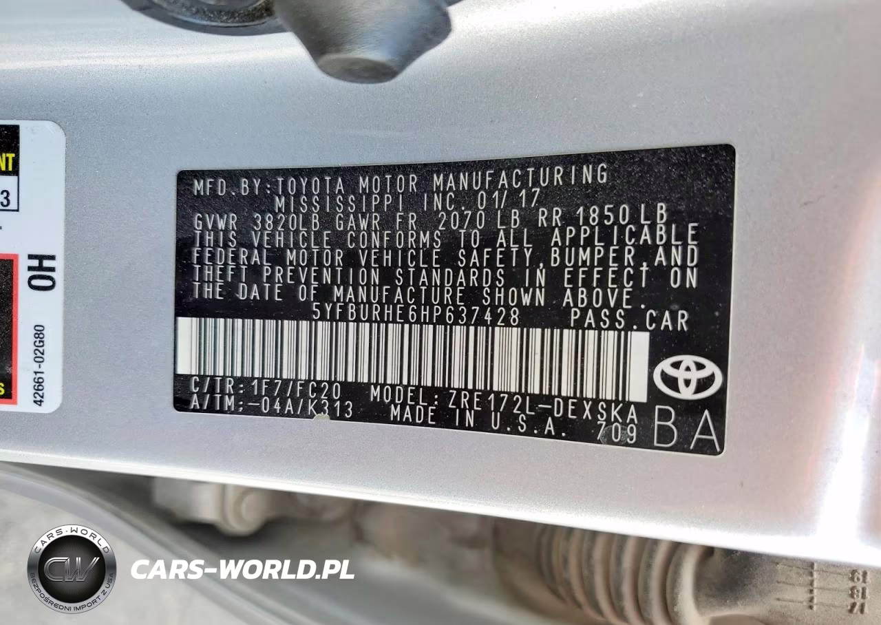 2017 Toyota Corolla 50Th Anniversary Special Edition VIN:5YFBURHE6HP637428 - 12