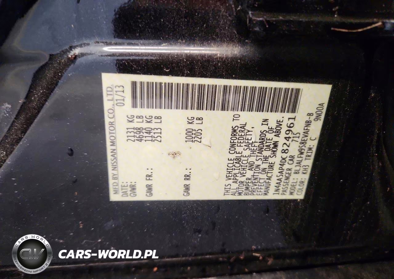 2013 Nissan Maxima 3.5 S VIN:1N4AA5AP4DC824961 - 12