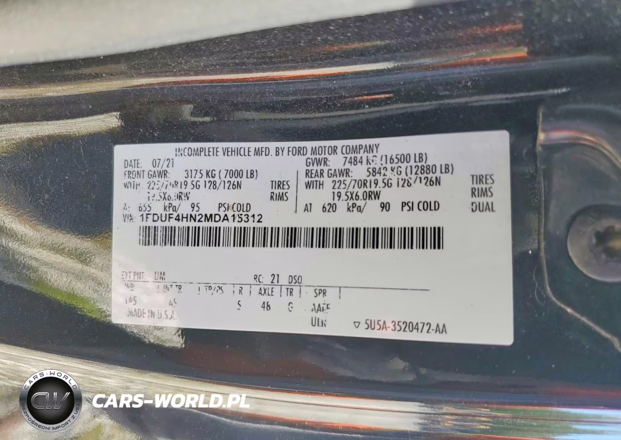 2021 Ford F450 Super Duty VIN:1FDUF4HN2MDA15312 - 12