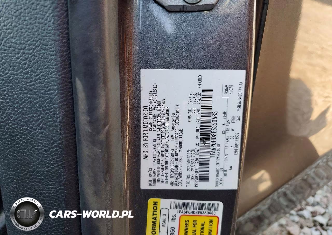 2014 Ford Fusion Se VIN:1FA6P0HD8E5350683 - 12