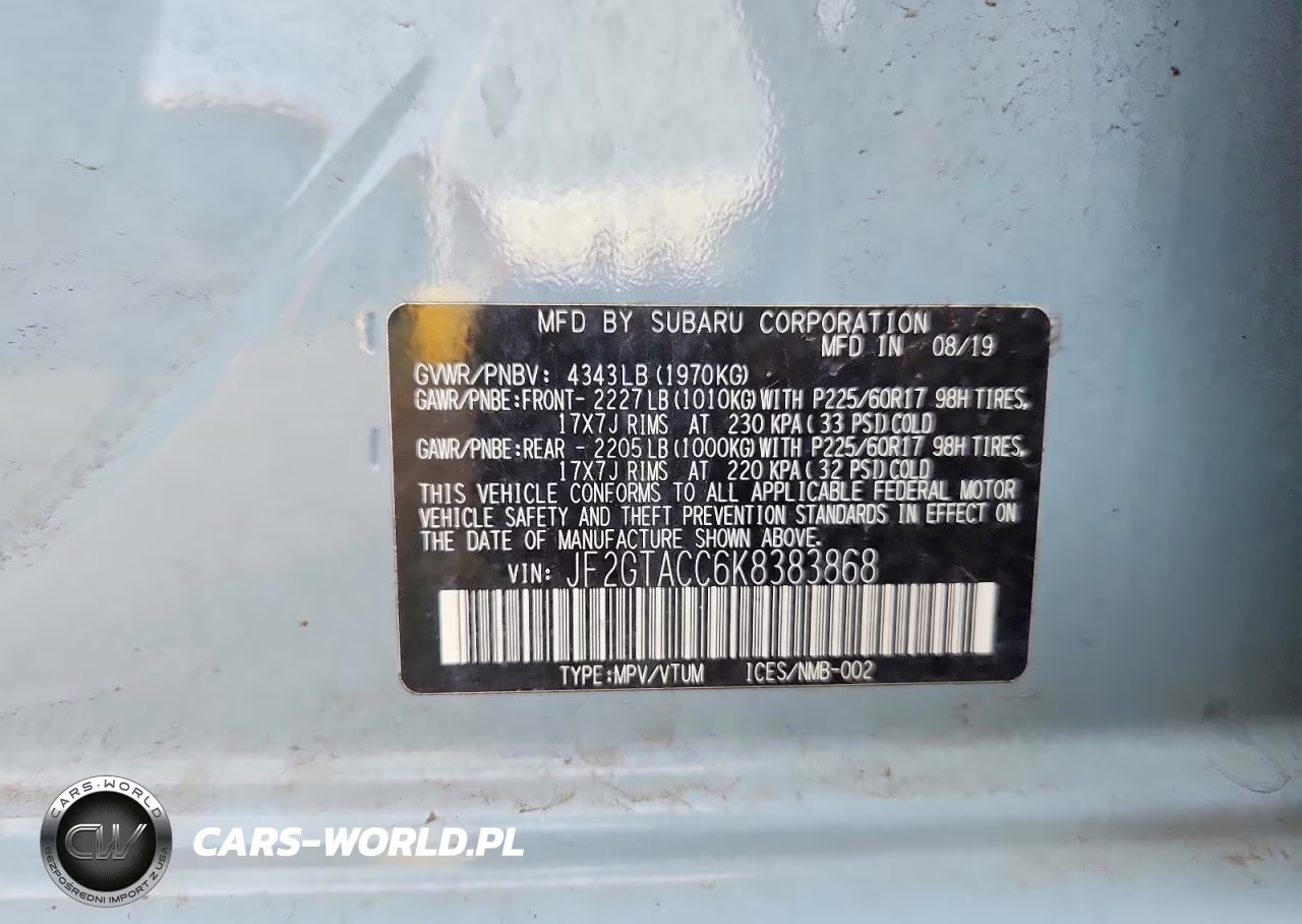 2019 Subaru Crosstrek Premium VIN:JF2GTACC6K8383868 - 13