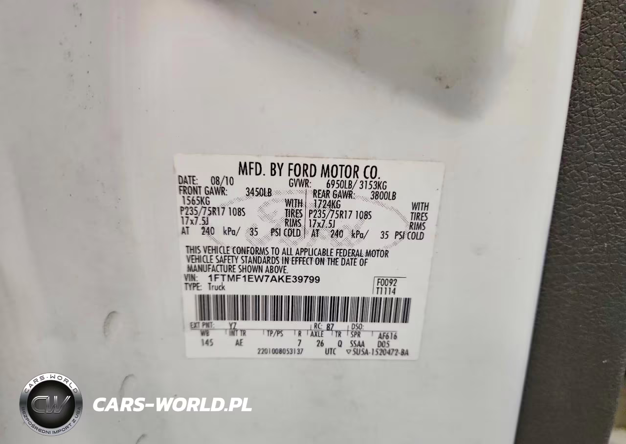 2010 Ford F150 VIN:1FTMF1EW7AKE39799 - 12