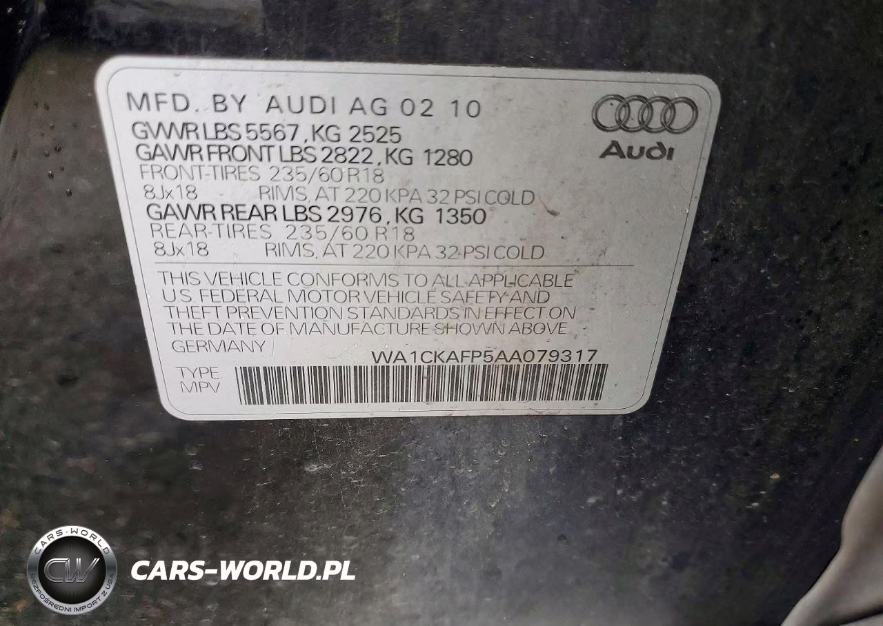 2010 Audi Q5 Premium VIN:WA1CKAFP5AA079317 - 13