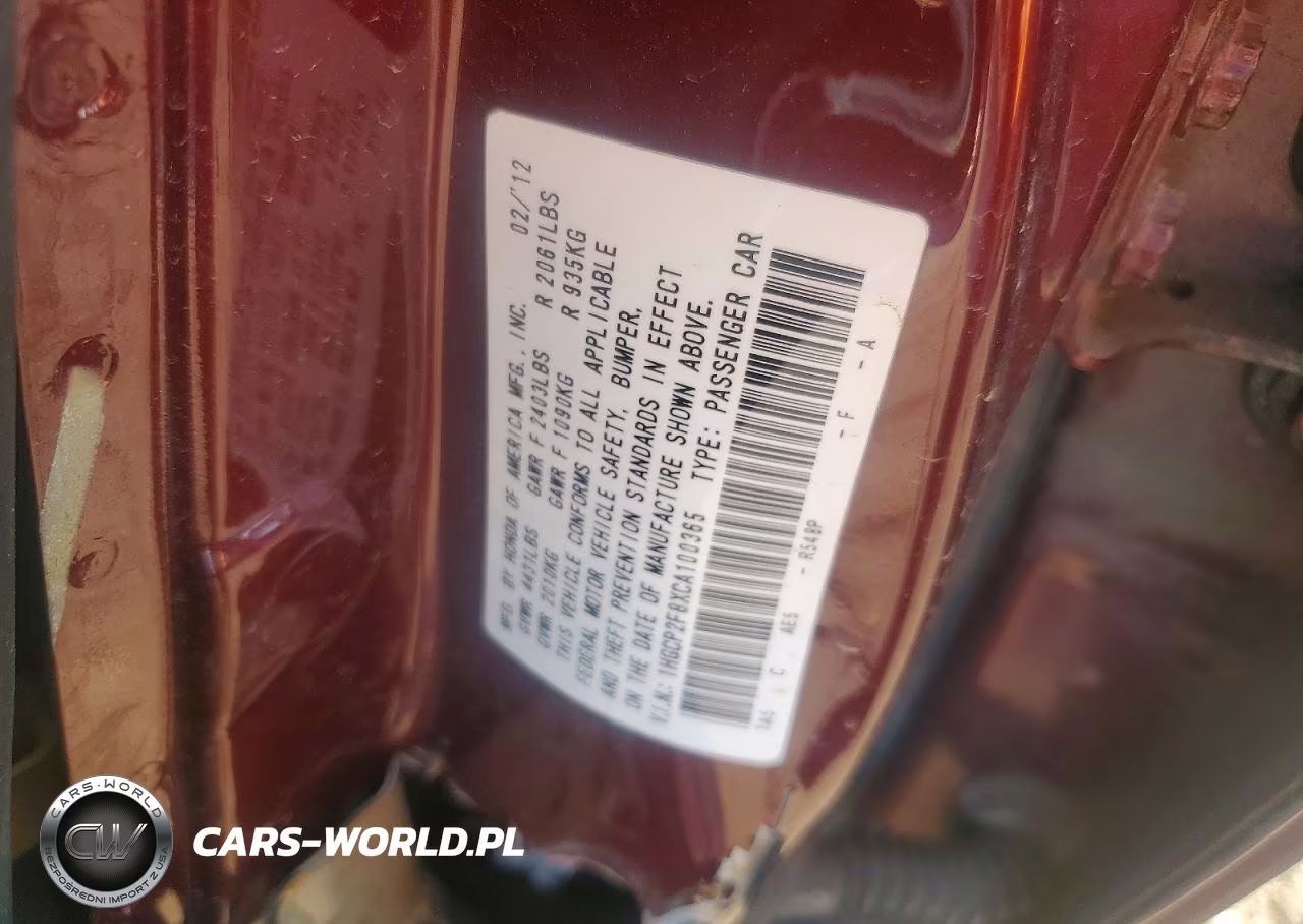 2012 Honda Accord Exl VIN:1HGCP2F8XCA100365 - 13