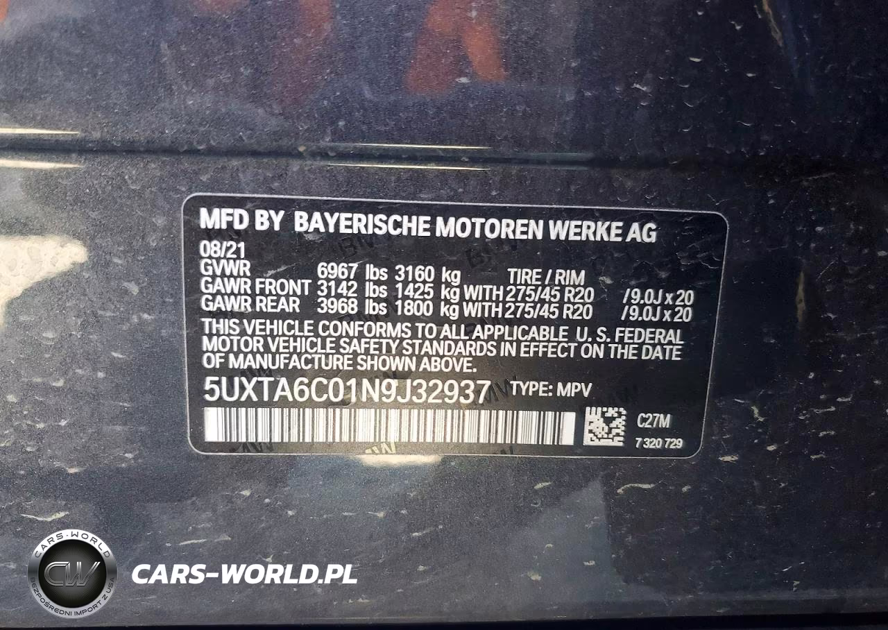 2022 BMW X5 xDrive45E VIN:5UXTA6C01N9J32937 - 13