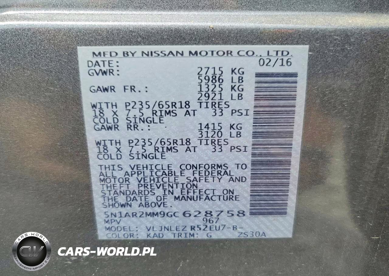 2016 Nissan Pathfinder Sv VIN:5N1AR2MM9GC628758 - 13