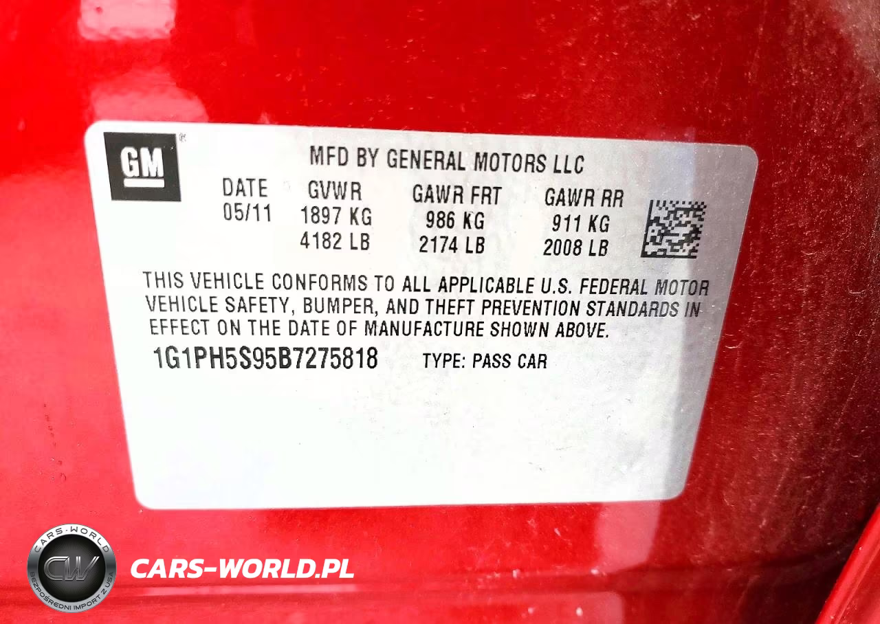 2011 Chevrolet Cruze Ltz VIN:1G1PH5S95B7275818 - 12