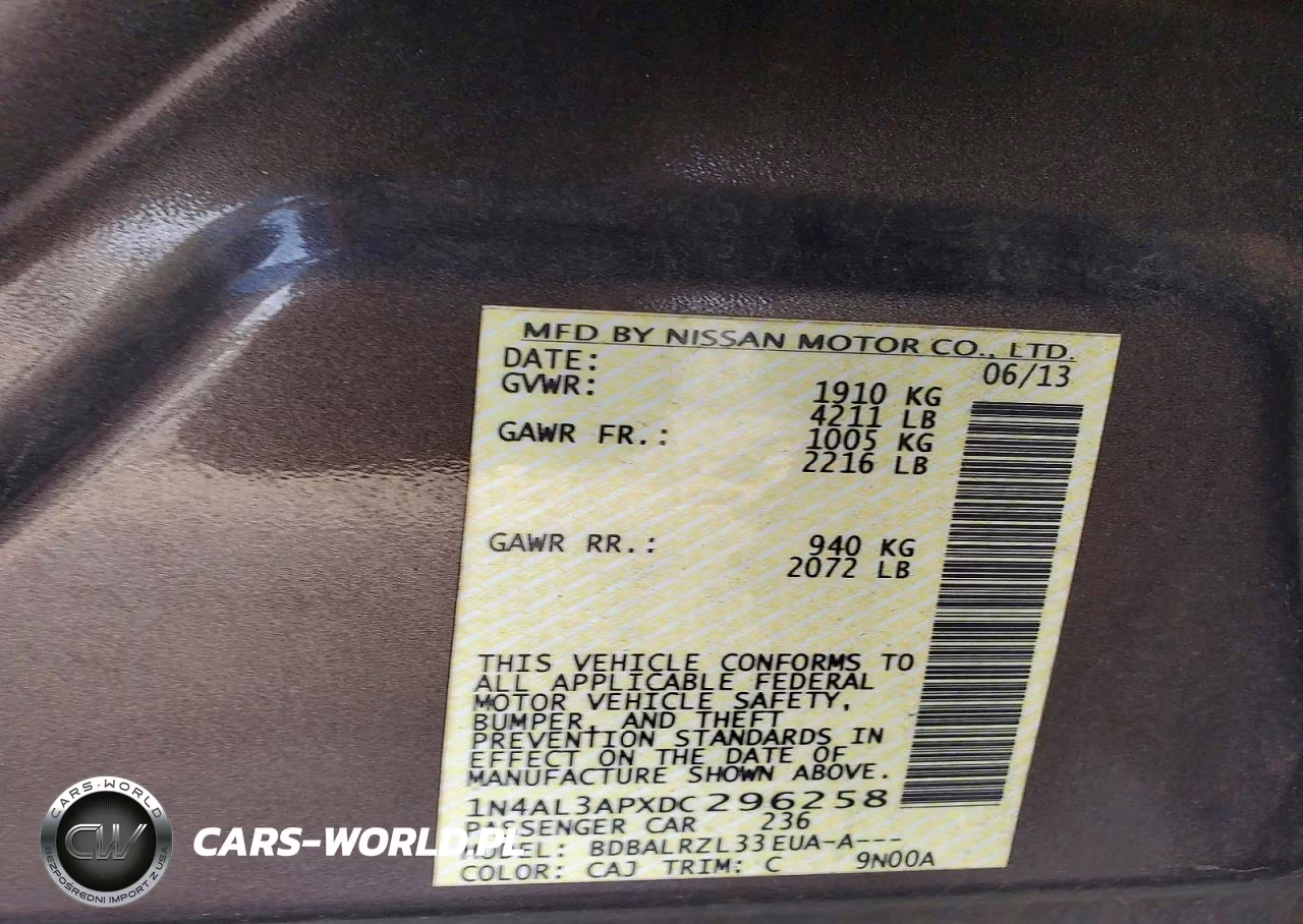 2013 Nissan Altima 2.5 VIN:1N4AL3APXDC296258 - 12