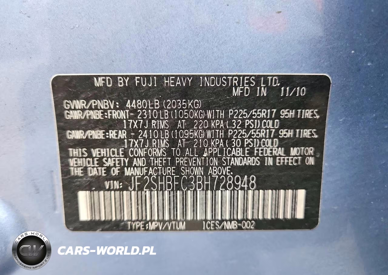 2011 Subaru Forester Limited VIN:JF2SHBFC3BH728948 - 12