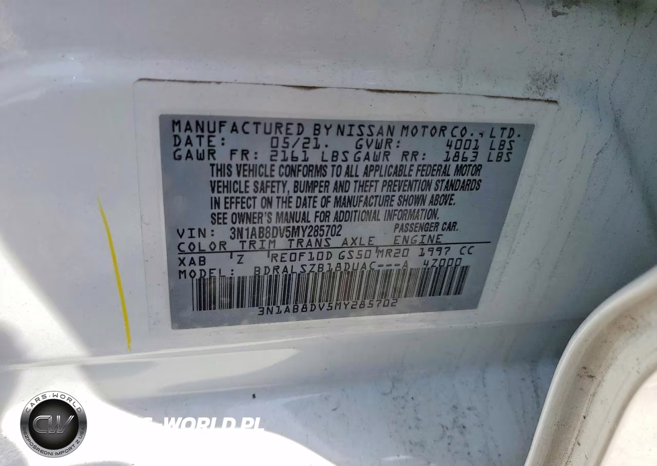 2021 Nissan Sentra Sr VIN:3N1AB8DV5MY285702 - 12