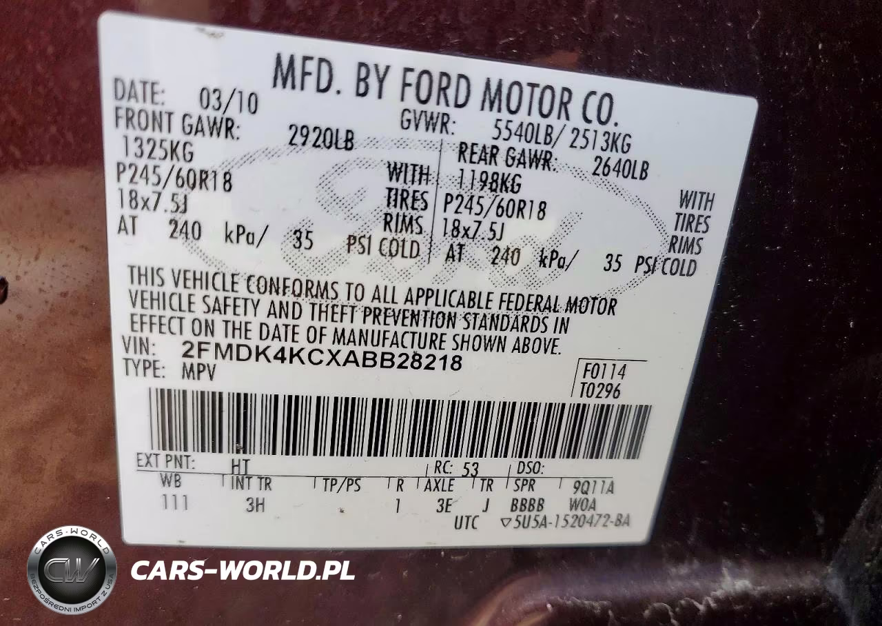 2010 Ford Edge Limited VIN:2FMDK4KCXABB28218 - 13