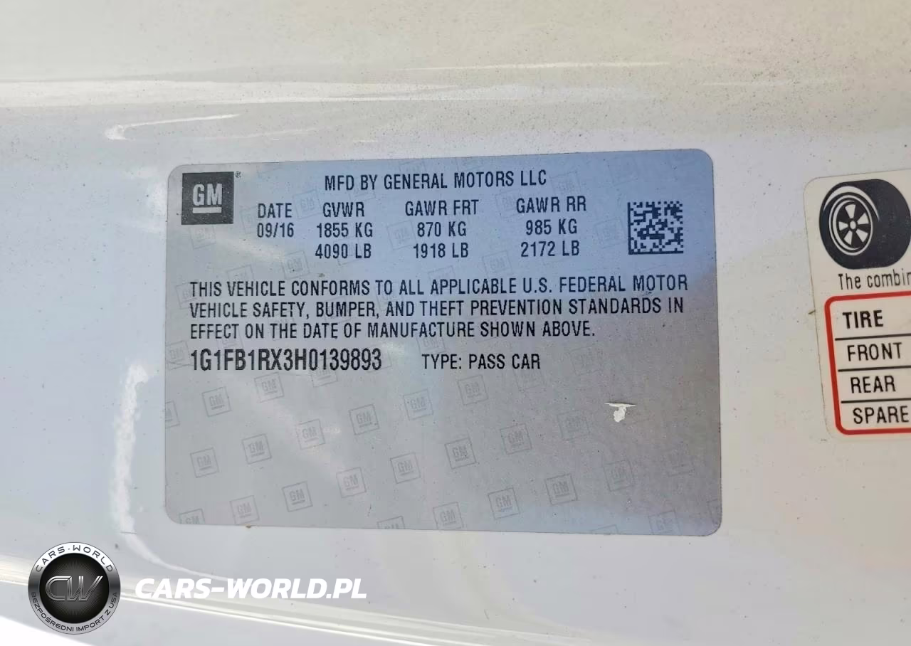 2017 Chevrolet Camaro Lt VIN:1G1FB1RX3H0139893 - 12