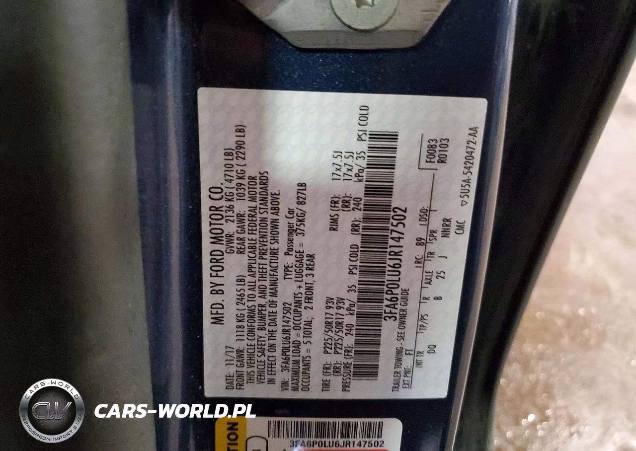 2018 Ford Fusion Se Hybrid VIN:3FA6P0LU6JR147502 - 12