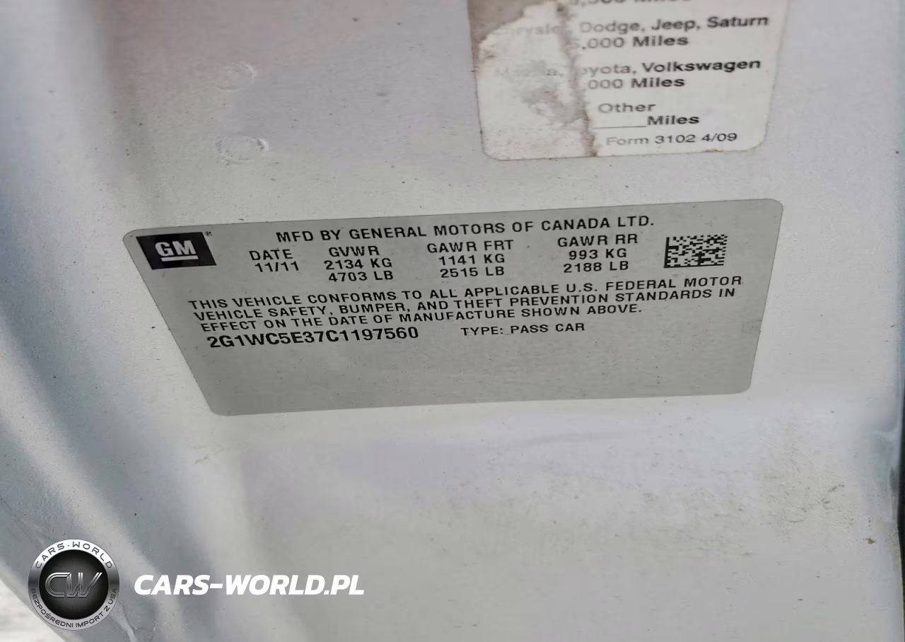 2012 Chevrolet Impala Ltz VIN:2G1WC5E37C1197560 - 12