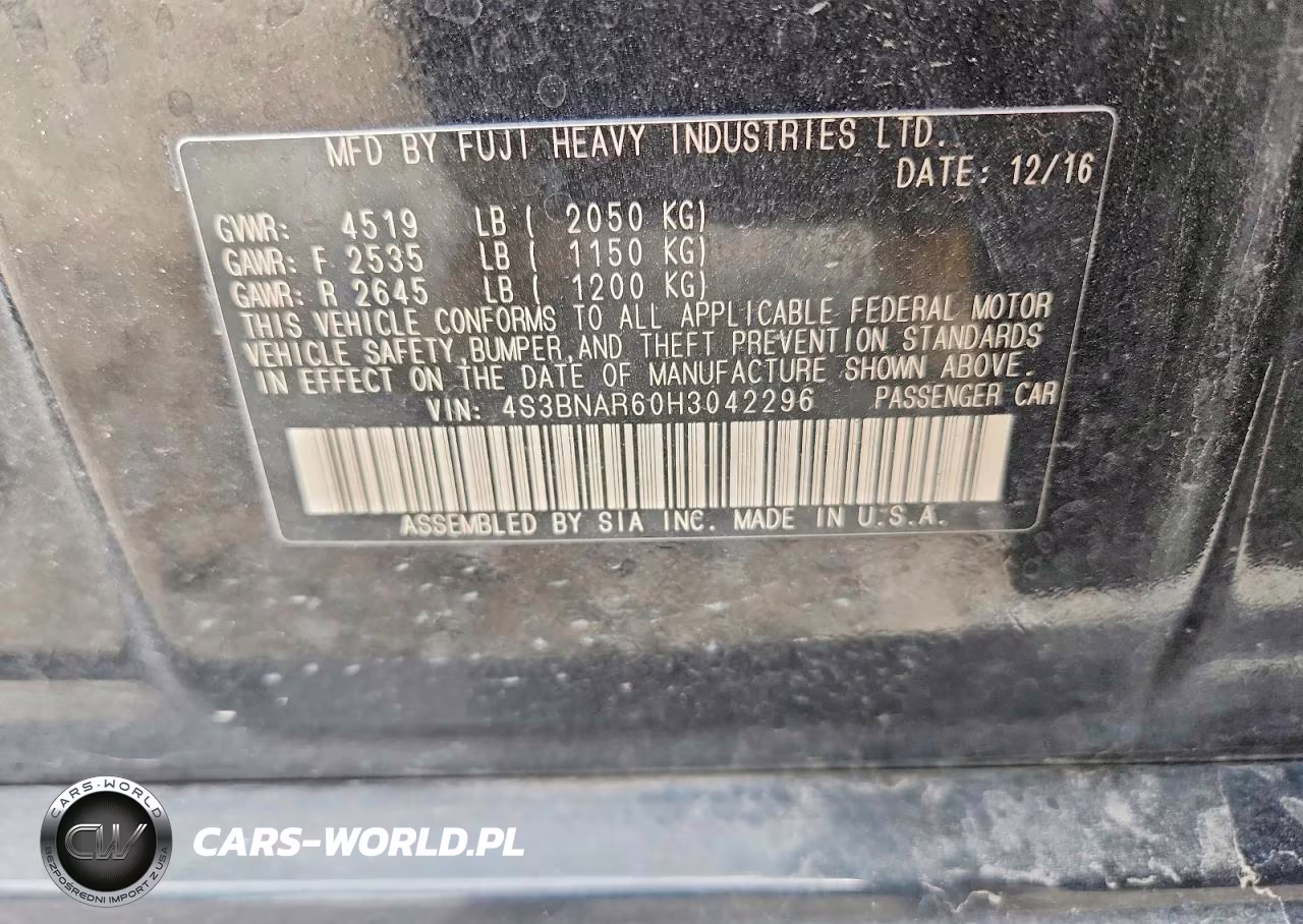 2017 Subaru Legacy Sport VIN:4S3BNAR60H3042296 - 12