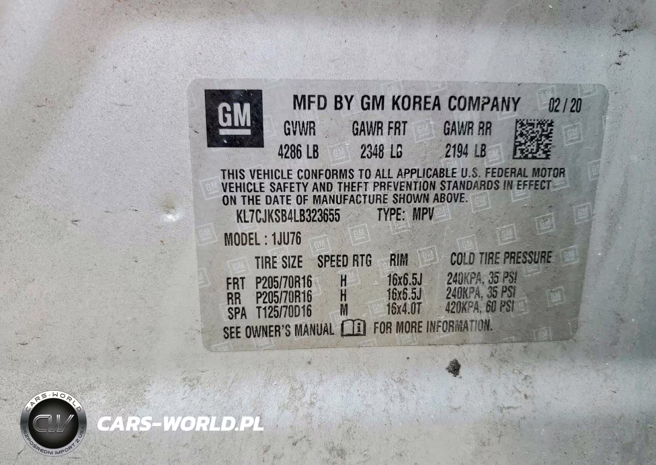 2020 Chevrolet Trax Ls VIN:KL7CJKSB4LB323655 - 13