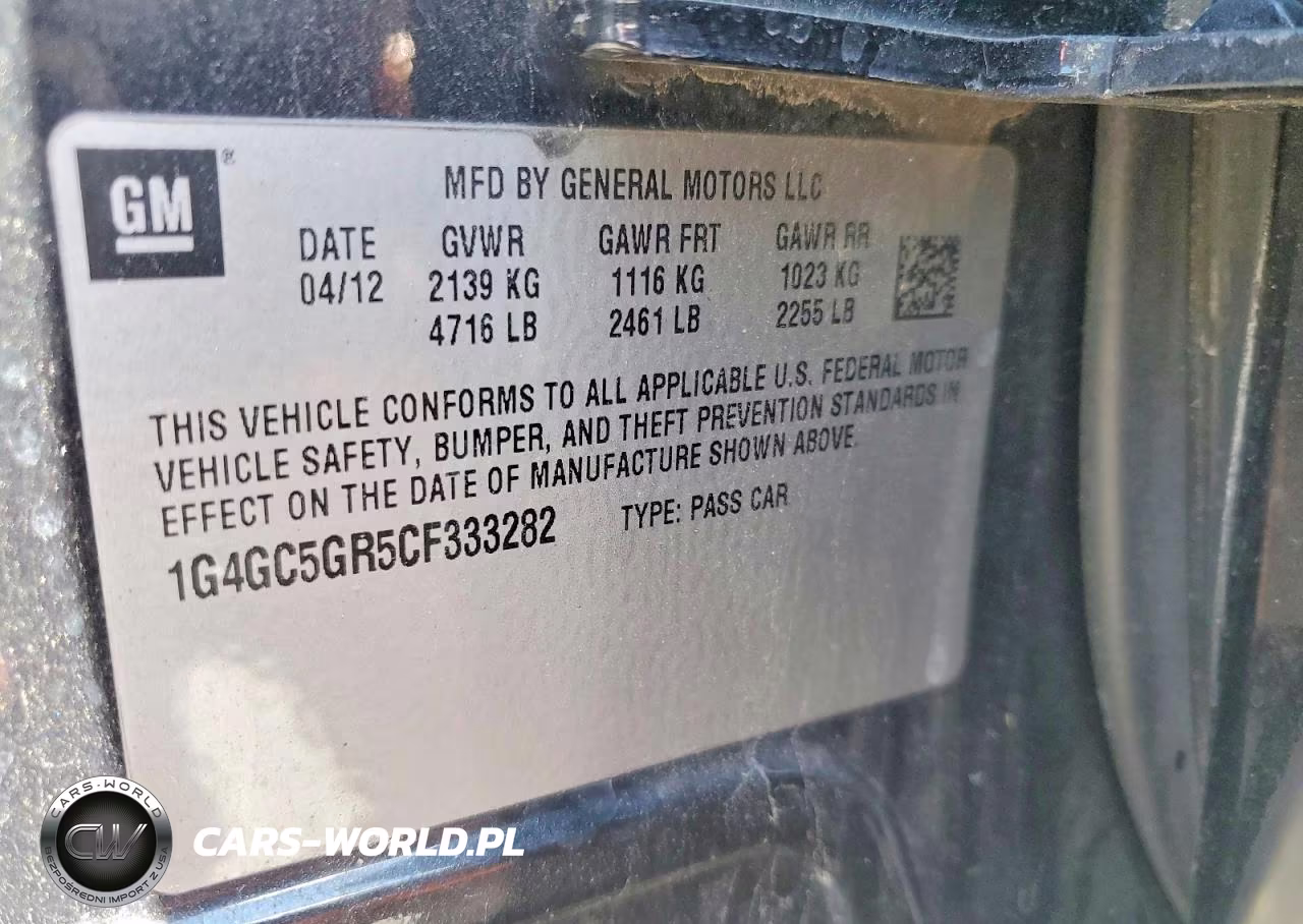 2012 Buick Lacrosse VIN:1G4GC5GR5CF333282 - 12