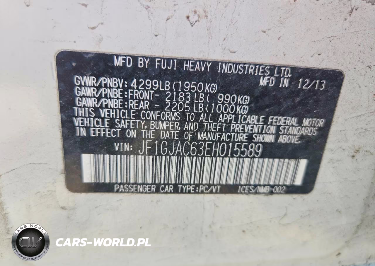 2014 Subaru Impreza Premium VIN:JF1GJAC63EH015589 - 12