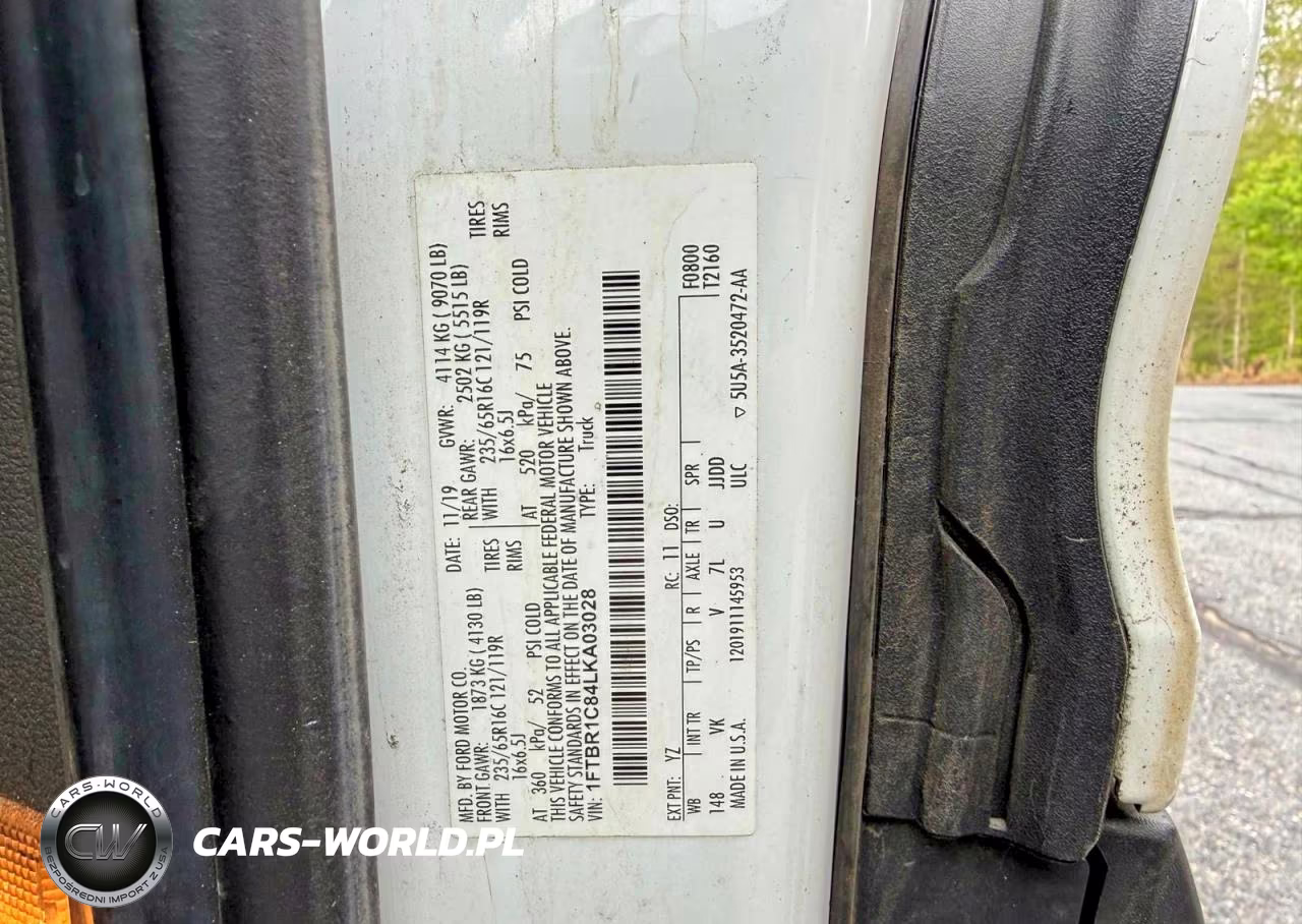 2020 Ford Transit T-250 VIN:1FTBR1C84LKA03028 - 10
