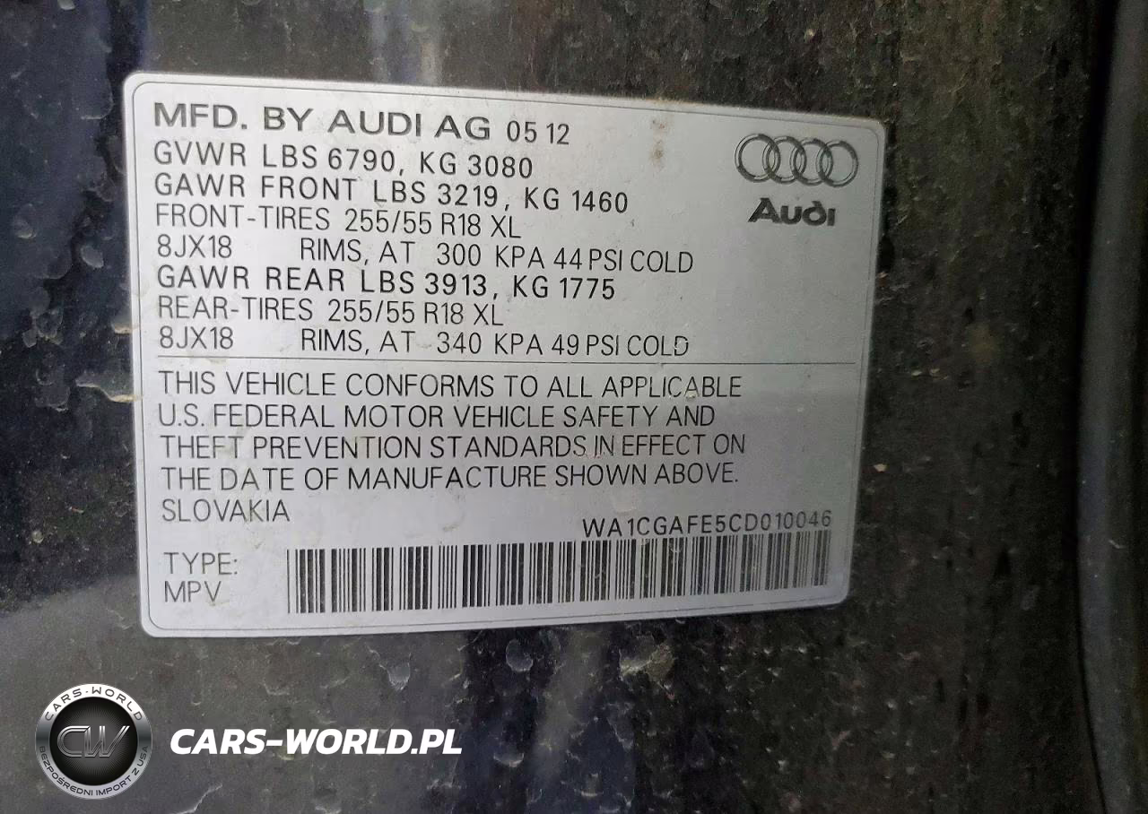 2012 Audi Q7 Premium VIN:WA1CGAFE5CD010046 - 14