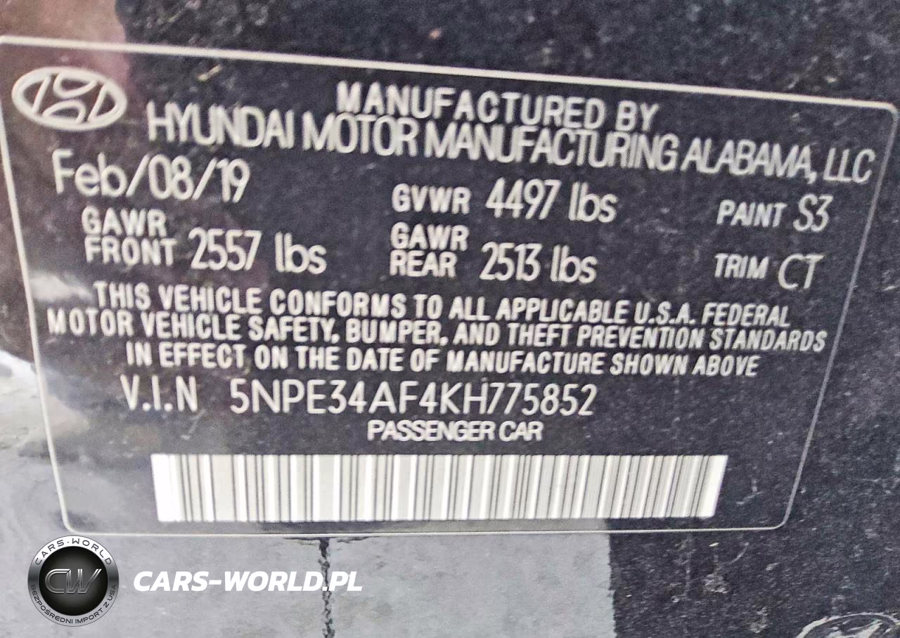 2019 Hyundai Sonata Sel VIN:5NPE34AF4KH775852 - 12