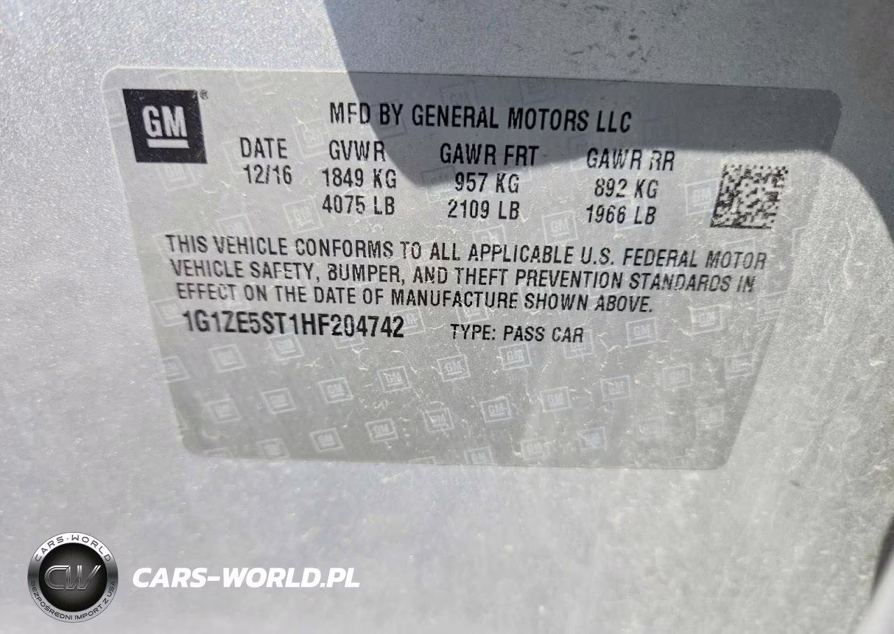 2017 Chevrolet Malibu Lt VIN:1G1ZE5ST1HF204742 - 12