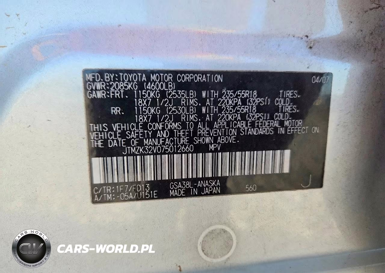 2007 Toyota Rav4 Sport VIN:JTMZK32V075012660 - 13