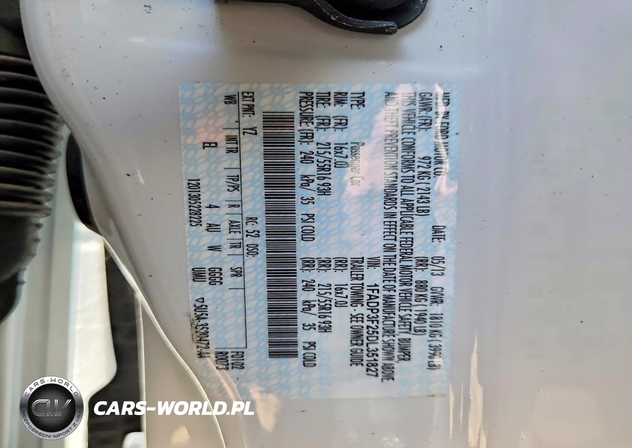 2013 Ford Focus Se VIN:1FADP3F25DL351827 - 12