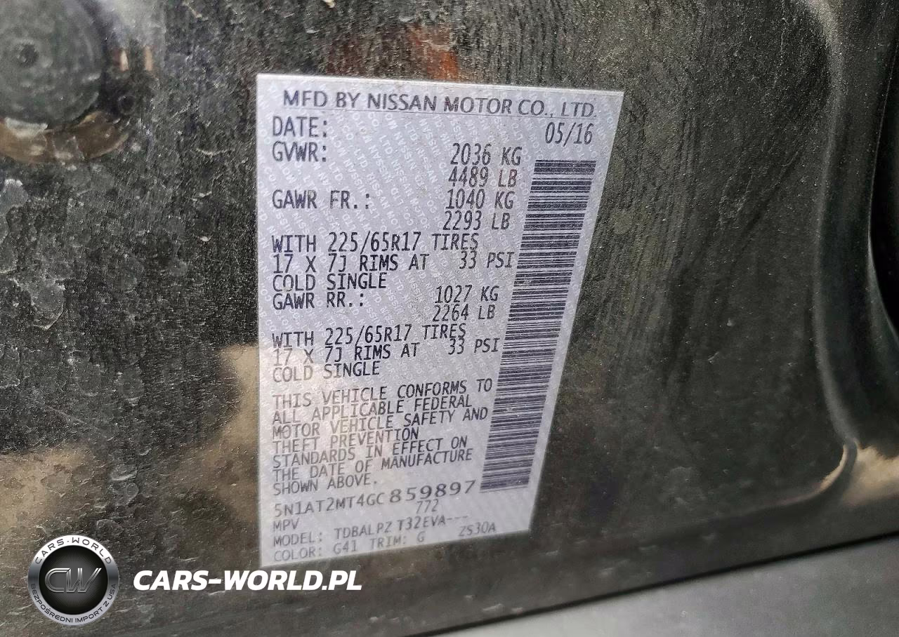 2016 Nissan Rogue S VIN:5N1AT2MT4GC859897 - 13