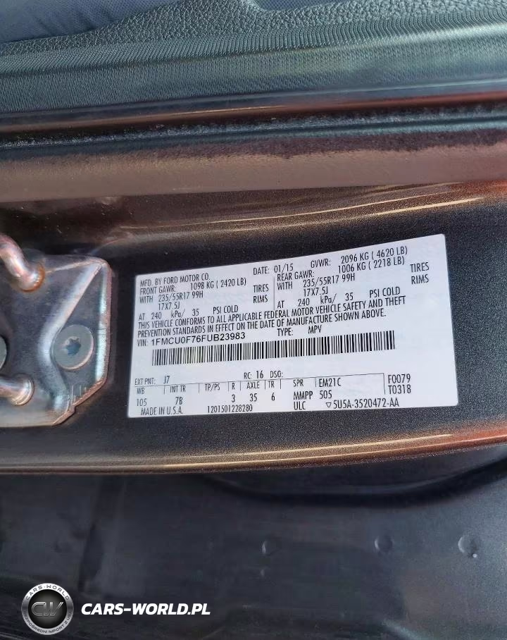 2015 Ford Escape S VIN:1FMCU0F76FUB23983 - 13