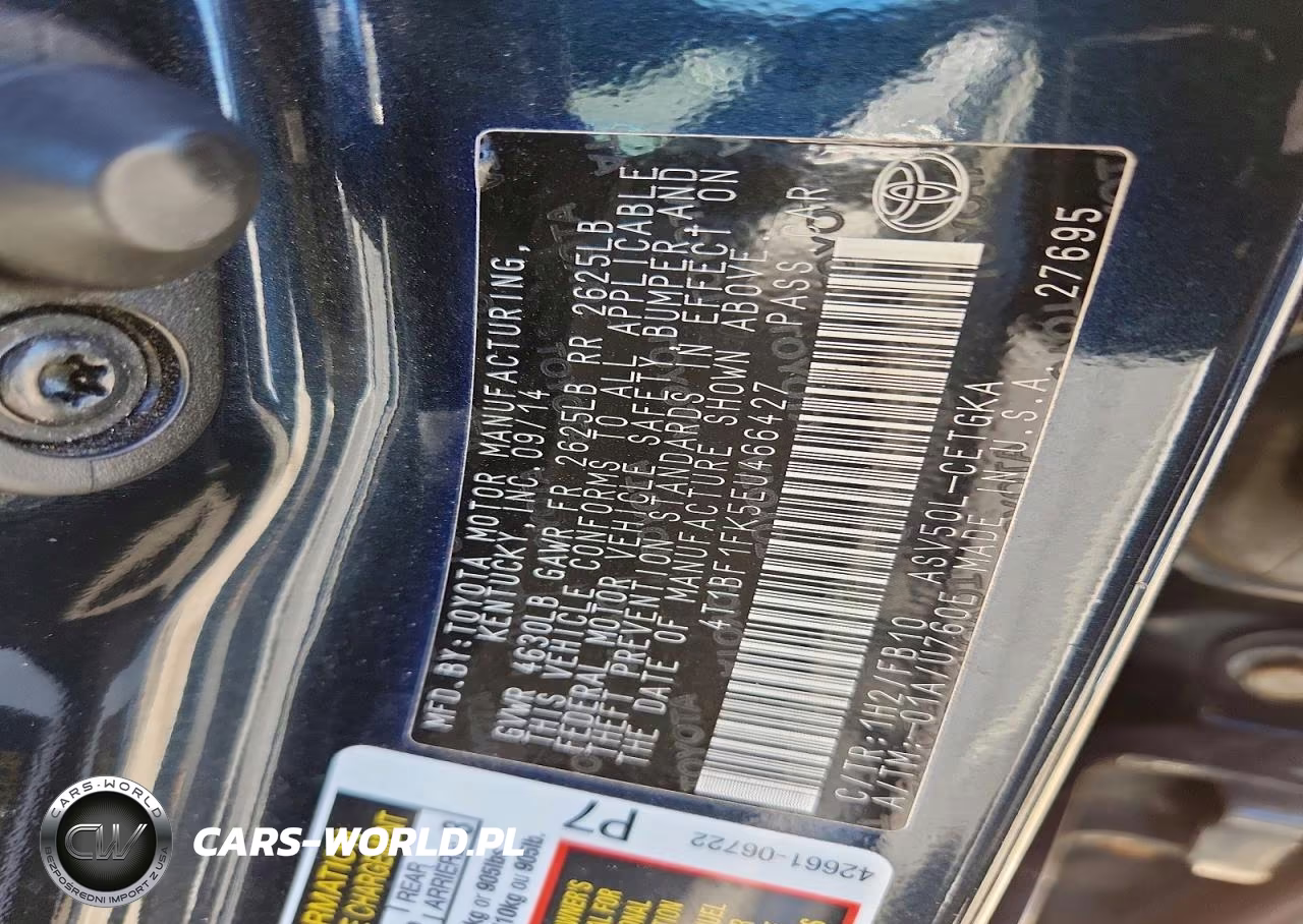 2014 Toyota Camry Xle VIN:4T1BF1FK5EU466427 - 12