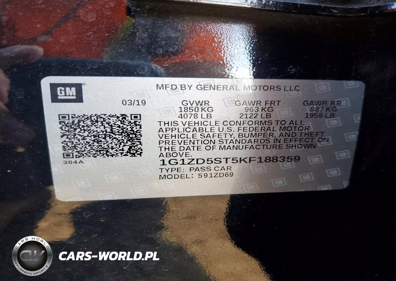 2019 Chevrolet Malibu Lt VIN:1G1ZD5ST5KF188359 - 12