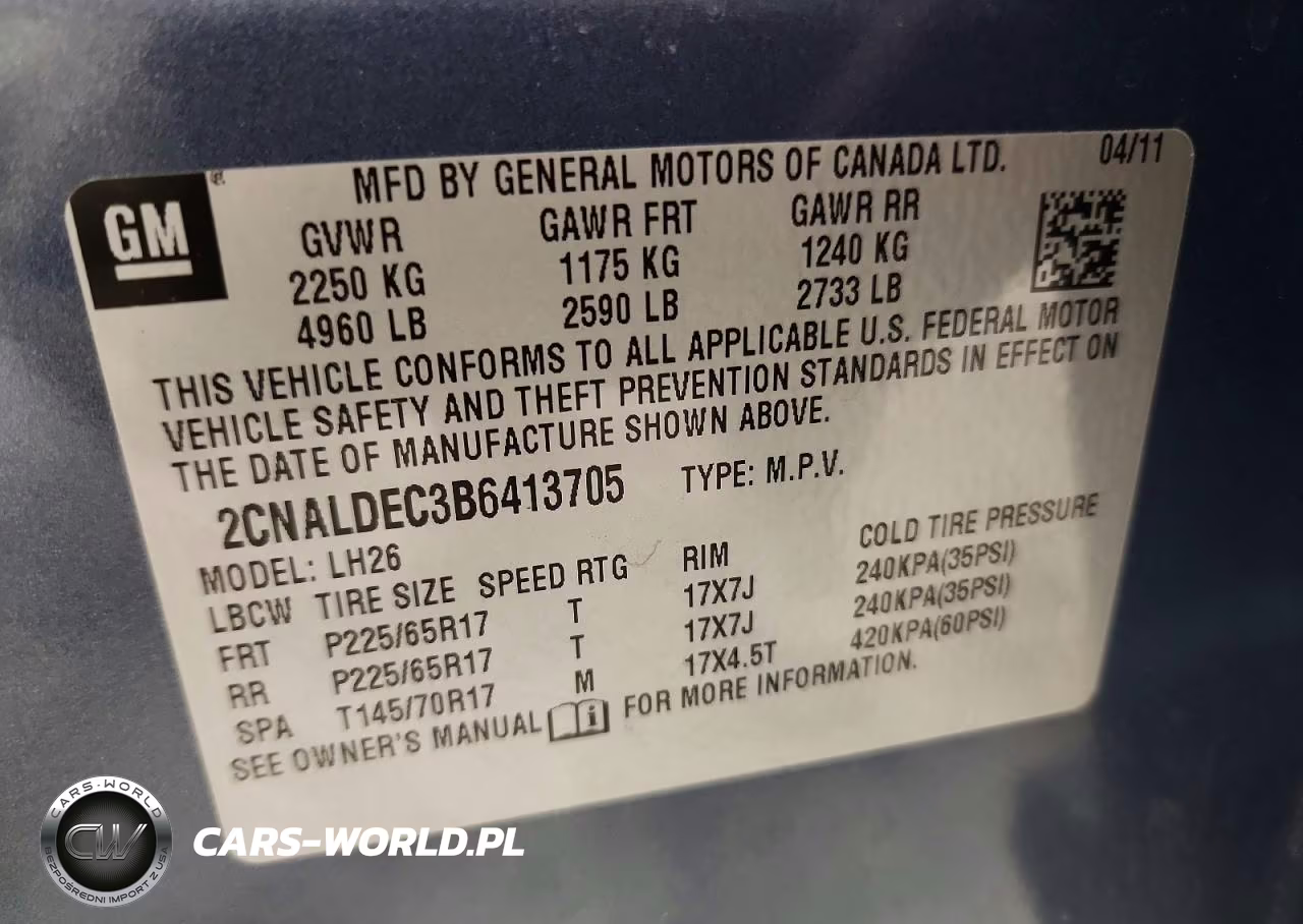 2011 Chevrolet Equinox Lt VIN:2CNALDEC3B6413705 - 13